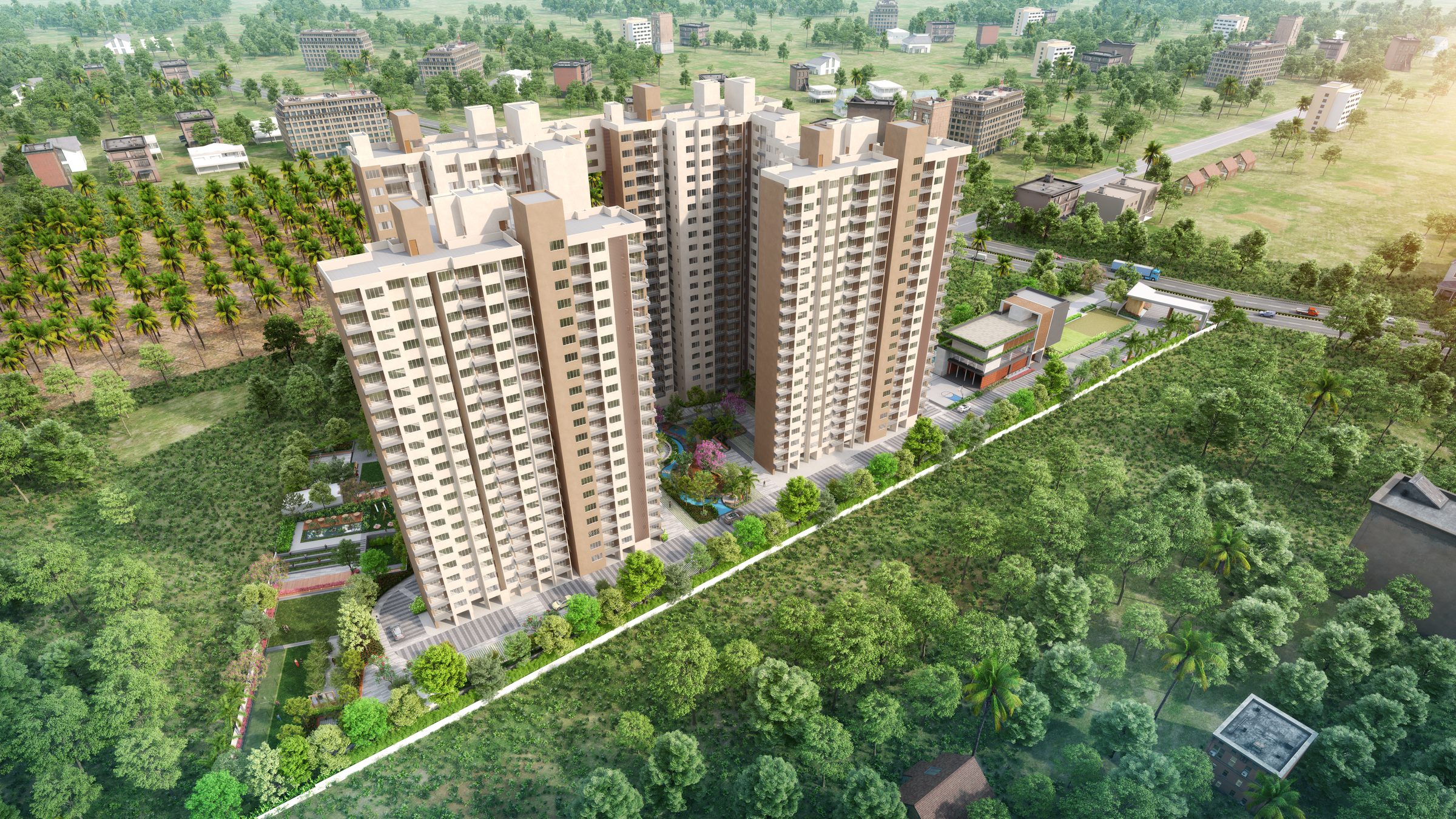 Ranka Ankura aerial view showing the project in its North Bengaluru site context